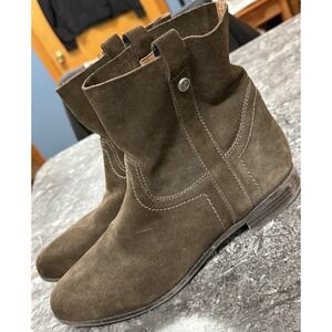 Frye & Co Sarah Shortie Women's Ankle Boots Military Brown Suede Size 8.5 M